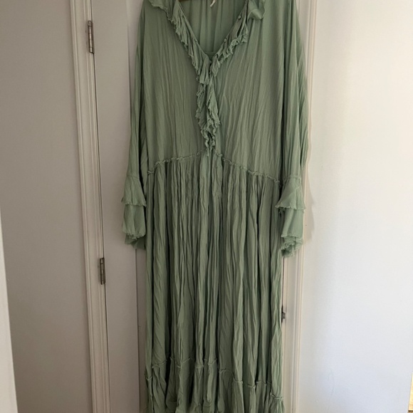Free People Sweet Darlin Maci Dress Size Small Green Sage - Picture 3 of 6